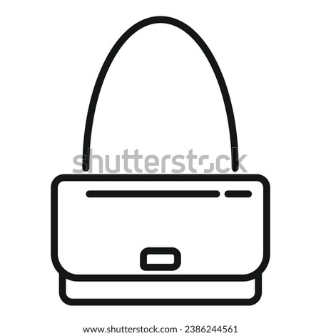 Fabric leather woman bag icon outline vector. Fashion design. Tailor equipment