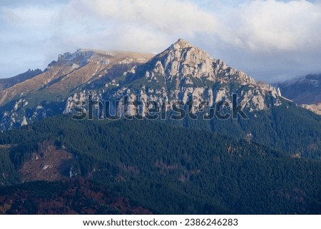 viewpoint from Transylvania Amphitheater to Bucegi Mountains, Romania 