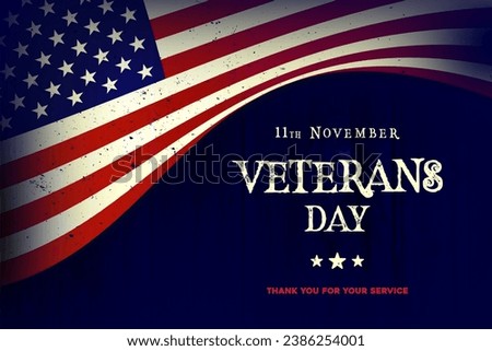 11th November Veterans Day background  on dark wood texture background.