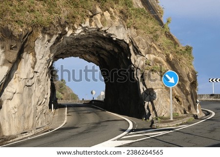 Tunnel on the coastal highway of Gipuzkoa