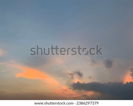 In the evening stratocumulus clouds gather together caused by low convection in the atmosphere at Bangkok, Thailand.no focus