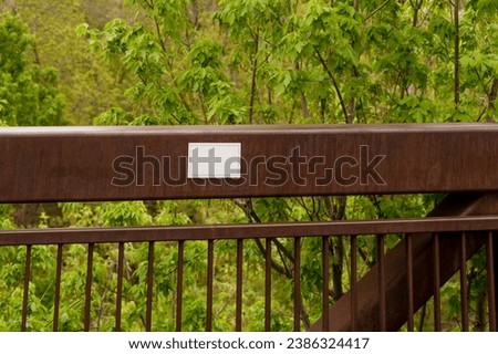 Blank Empty Sign Advertisement Picture Display Frame Border Wilderness Bridge Outside Green Lush Adventure