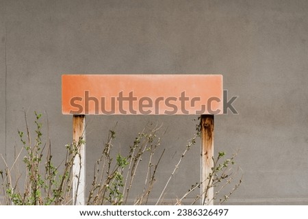 Blank Empty Sign Advertisement Picture Display Frame Border Orange Outside Wall
