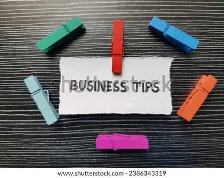 Business tips written on a black background.
