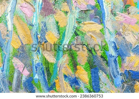 Colorful abstract oil painting art background for design. Texture of canvas and oil paint.