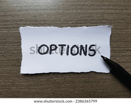 Options written on a blue background.