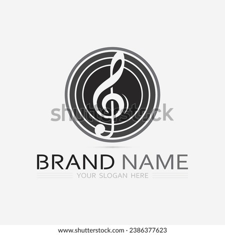 Music logo and note Icon Vector illustration design