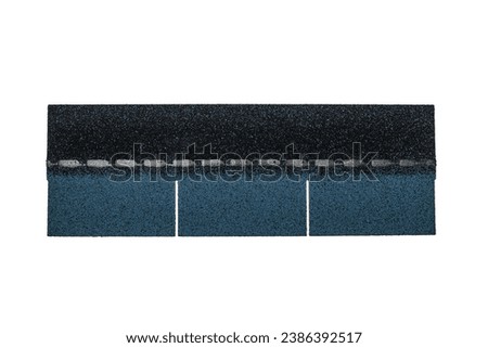 Shingles bitumen roofing cover sheets isolated on white background. Realistic shingles for roof covering.  Construction material.