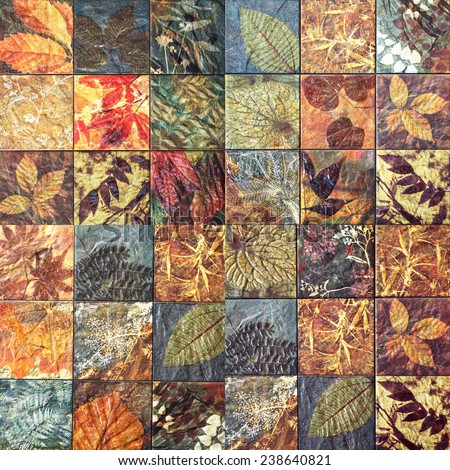 Old wall ceramic tiles patterns handcraft from thailand public. Royalty-Free Stock Photo #238640821