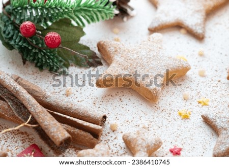 Sweet Christmas dessert: homemade ginger cookies on a white background