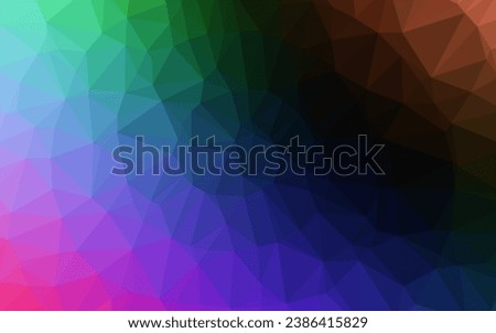 Dark Multicolor, Rainbow vector polygonal template. A sample with polygonal shapes. The best triangular design for your business.