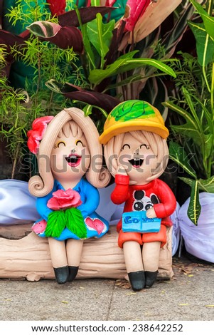 Happy dolls for garden decoration