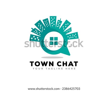 city town chat resident investment forum logo icon symbol design template illustration inspiration