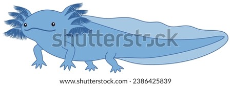 Clip art of blue axolotl Clip art.