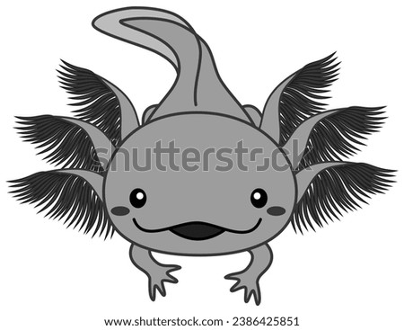 Clip art of black axolotl Clip art.
