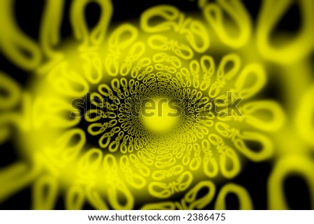 abstract yellow vortices, wallpaper pattern, reminding of genes and chromosomes