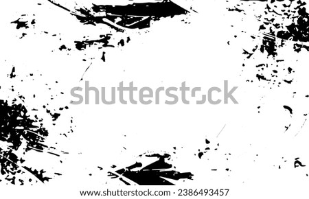 Grunge chaotic detailed black abstract texture. Vector background