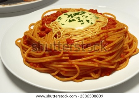 A picture of a delicious Italian spaghetti pasta dishذ