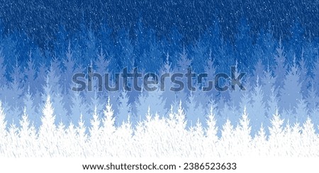 Forest winter landscape background vector
