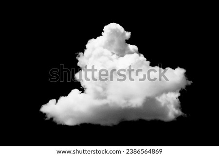 Set of white clouds or fog for design isolated on black background. Royalty-Free Stock Photo #2386564869