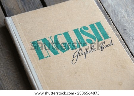 English textbook. Learning English with grammar book.