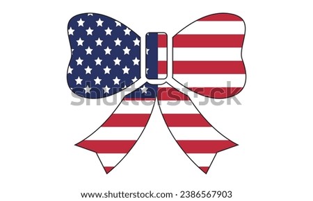 US Flag Bow Vector and Clip Art