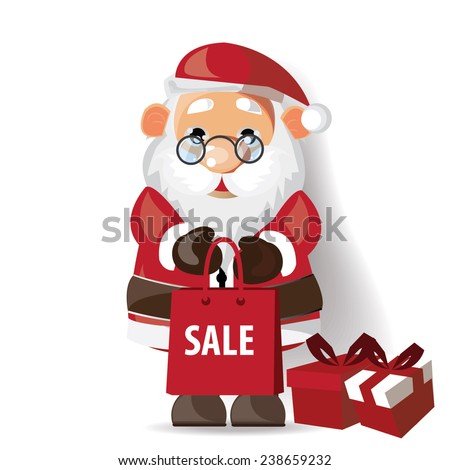 Santa Claus,Christmas sale,free,shopping vector