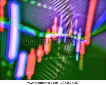 Investment of growth on currency rate. Financial stock market numbers and city light reflection. Stock exchange chart graph