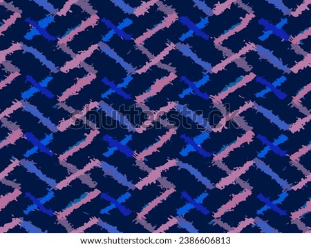 Full seamless zigzag pattern. Rough bold vertical stripes. Geometric distressed lines. Abstract grunge vector. Modern graphic background for textile fabric print. Royalty-Free Stock Photo #2386606813