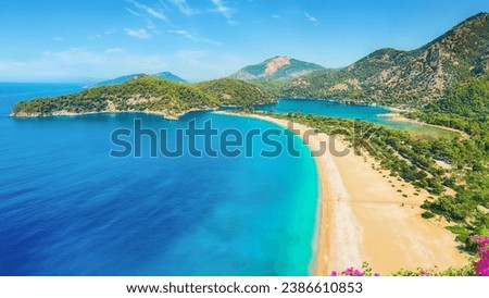 The Blue Lagoon in Oludeniz, Fethiye, Turkey Royalty-Free Stock Photo #2386610853
