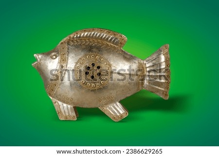 Abstract Silver Fish Metal Figurine, Showpiece