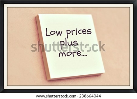 Text low prices plus more on the short note texture background