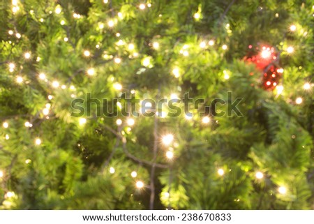 Defocused ligths of Christmas tree 