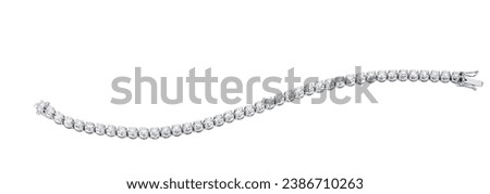 Diamond bracelet on white background Royalty-Free Stock Photo #2386710263