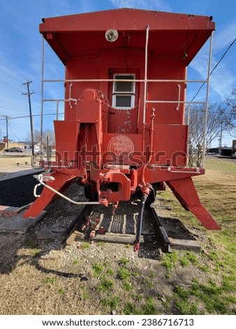 Railroad, Train, Caboose End, Forney, Texas Royalty-Free Stock Photo #2386716713