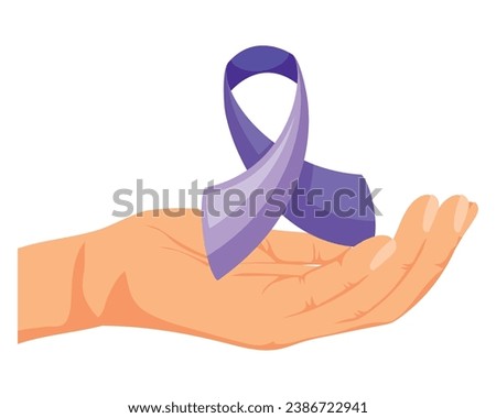 epilepsy day ribbon on hand vector isolated