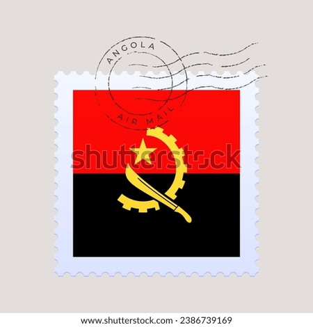angola flag postage stamp. vector illustration national flag isolated on light background.