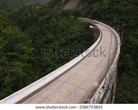 Huay Tong bridge.The bridge is the highest in the country:Use for website banner background,backdrop