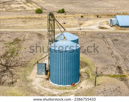 Aerial View from a Drone of some Grain Silos taken at Delungra, NSW, Australia