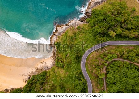Amazing nature beautiful sea in Phuket island Thailand, Aerial view Drone camera High angle view sea background