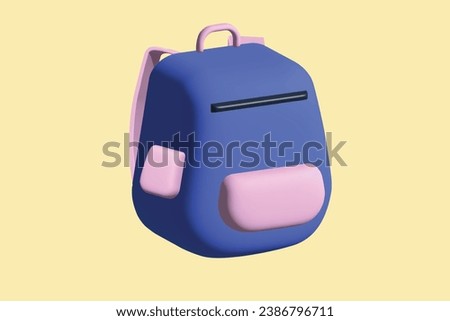 School stationery icon. School supplies concept. Realistic 3d object cartoon style. Vector colorful illustration.