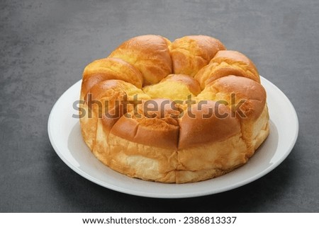 Roti Sobek Srikaya (Pull apart bread with kaya jam), Indonesian Food. Copy space for text
 Royalty-Free Stock Photo #2386813337