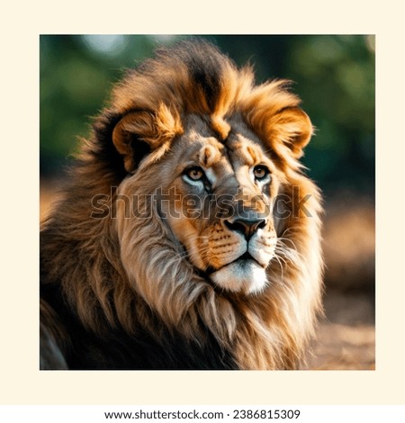Picture of a lion, a carnivorous lion