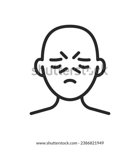 Sinus Headache Icon. Vector Isolated Linear Editable Sign of Sinus Head Pain for Medical Use. Royalty-Free Stock Photo #2386821949