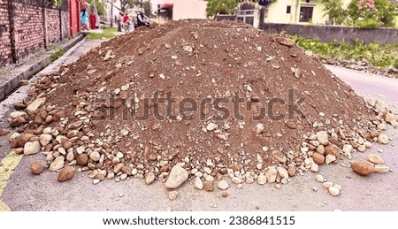 Collection of construction sand and rocks stock photo