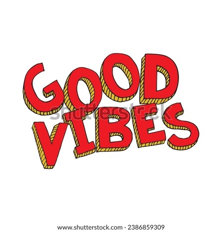 Retro Style Good Vibes. Vector illustration for tshirt, website, print, clip art, poster and print on demand merchandise.