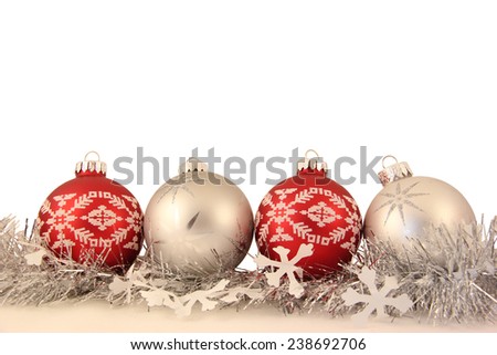 Red and White Christmas Ornament on White Background