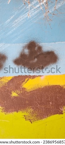 colorful background and texture of a wall in park.  Royalty-Free Stock Photo #2386956857