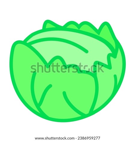 Cartoon style cabbage in flat design