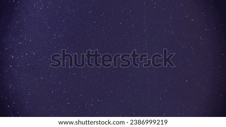 Panorama blue night sky milky way and star on dark background.Universe filled with stars, nebula and galaxy with noise and grain.Photo by long exposure and select white balance.Dark night sky.